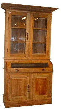 Keukenkast teak met bolle klep 105cm breed te koop - nr. 1