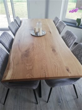 Moderne Eiken Tafel op maat , zwarte poten , spin poten en andere - 2