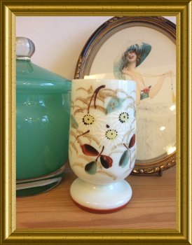Mooi oud opaline glazen vaasje // antique opaline glass vase - 2