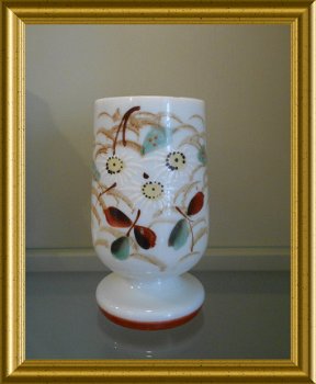 Mooi oud opaline glazen vaasje // antique opaline glass vase - 7
