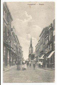 Oude ansichtkaart Gouda : Hoogstraat