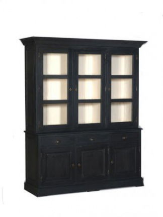 Buffetkast Wijhe zwart - wit 180 x 50/40 x 220cm - nr. 1