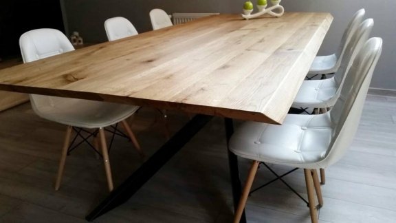 Eiken Tafel op maat , spider poten , moderne tafel - 1