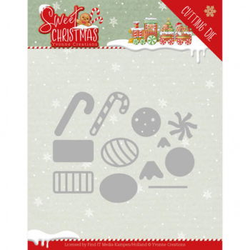 Yvonne Creations, Snijmal - Sweet christmas candy ; YCD10183 - 1