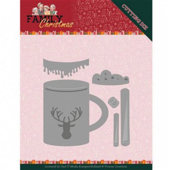 Yvonne Creations, Snijmal , Family Christmas - Hot drink ; YCD10186 - 1
