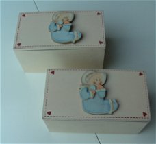 OUD KISTJE BABY JEWELRY BOX 15 CM NIEUW