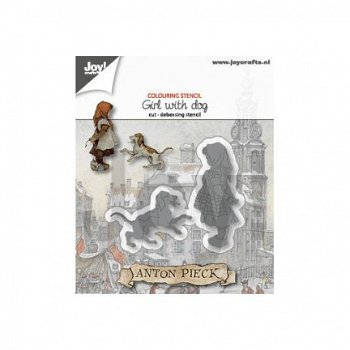 JoyCrafts, Snijmal, Anton Pieck - Girl with dog ; 6002/1378 - 1