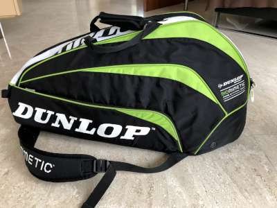 Dunlop tennistas zwatt/wit/groen schouderta - 2