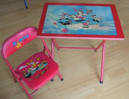 KINDER TAFEL- EN KLAPSTOELTJE ROOD - 1