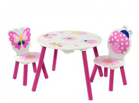 KINDERTAFEL- EN STOELTJES BUTTERFLY NIEUW - 1