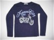 longsleeve in donkerblauw met motor in mt 134/140 - 1 - Thumbnail