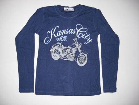 longsleeve in kobalt met motor in mt 98/104 - 1