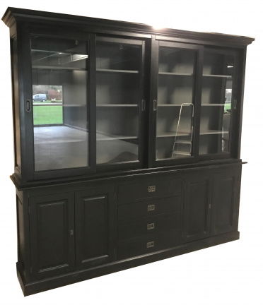 Buffetkast Aalsmeer zwart - grijs 240 x 45/40 x 220cm soft close - nr. 1