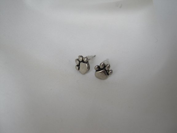 Zilveren oorbellen kleine beren / dieren pootje 0.8x0.8 cm - Afbeelding 5