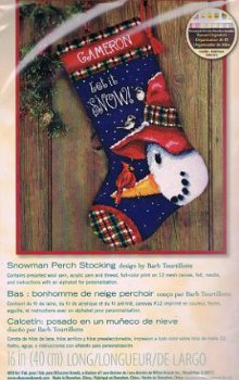 DIMENSIONS BORDUURPAKKET SNOWMAN PERCH STOCKING - 1