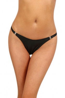 G-String Wetlook Zwart - S/M of L/XL
