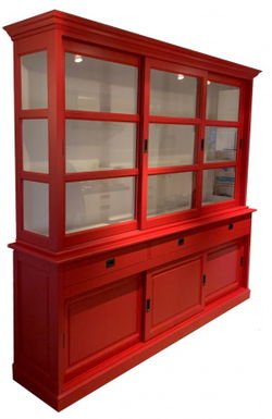 Buffetkast Putten rood - wit 260 x 50/40 x 220cm