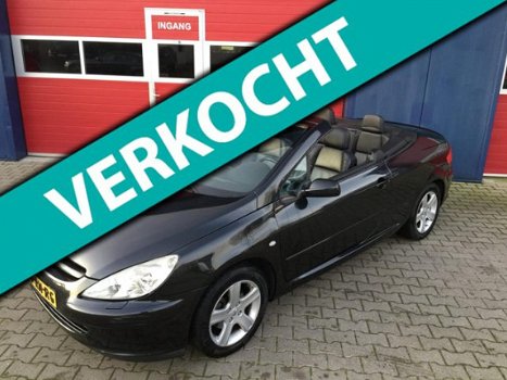 Peugeot 307 CC - 2.0-16V VOLLEDIG ZWART LEER ELECTR KAP AIRCO EINDEJAARSAANBIEDING - 1