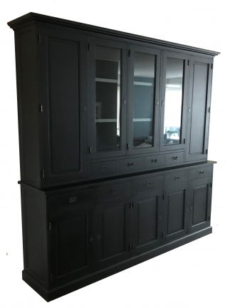 Buffetkast Lelystad zwart - grijs 265 x 50/40 x 235cm - nr. 1