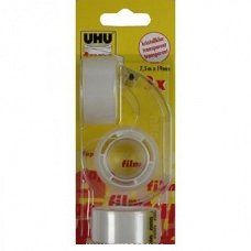 UHU tape + dispenser + refill 7,5mtrx19 mm