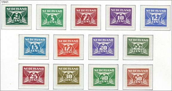 Nederland - Vliegende Duif - 1941 - NVPH 379#391 - Serie - Postfris - 1