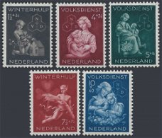 Nederland - Winterhulp - Volksdienst - 1944 - NVPH 423#427 - Serie -Postfris