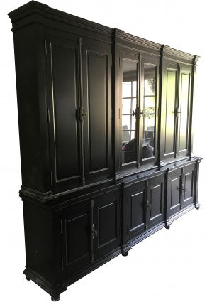 Buffetkast Lara zwart - grijs 300 x 240cm espagnolet en dichte zijdeuren - nr. 1