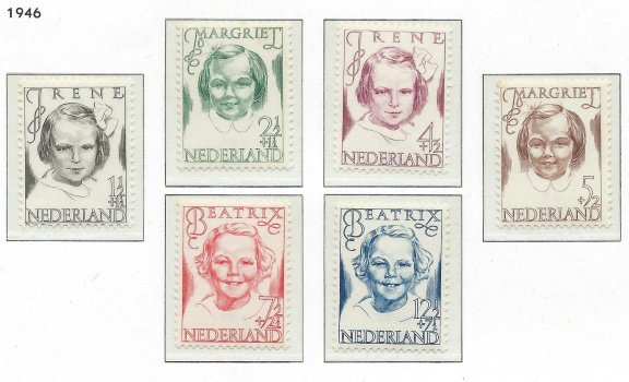 Nederland - Prinsessen - 1946 - NVPH 454#459 - Serie - Postfris - 1