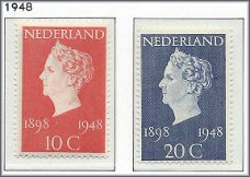 Nederland - Regeringsjubileum - 1948 - NVPH 504#505 - Serie - Postfris