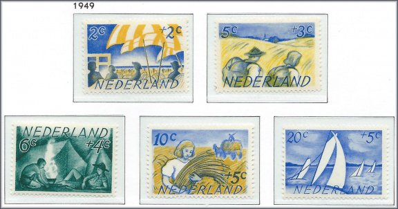 Nederland - Zomerzegels - 1949 - NVPH 513#517 - Serie - Postfris - 1