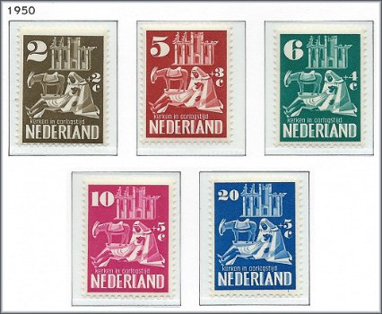 Nederland - Kerken In Oorlogstijd - 1950 - NVPH 556#560 - Serie - Postfris - 1