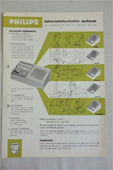 Antieke PHILIPS Intercommunicatie systeem brochure 1960 (D265) - 1