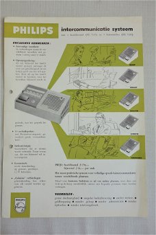 Antieke PHILIPS Intercommunicatie systeem brochure 1960 (D265)