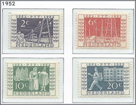 Nederland - Rijkstelegraaf en postzegels 1952 - NVPH 588#591 - Serie - Postfris - 1