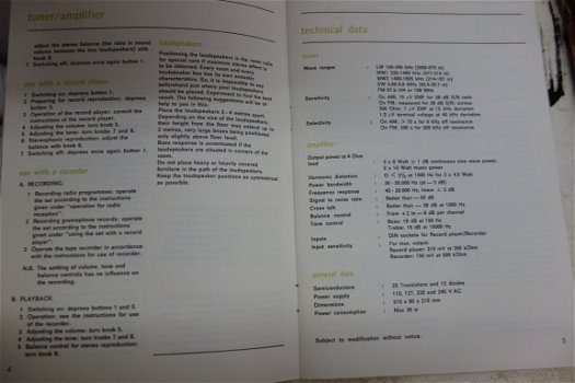 Antieke PHILIPS RH701 guide handleiding 1973 (D243) - 5