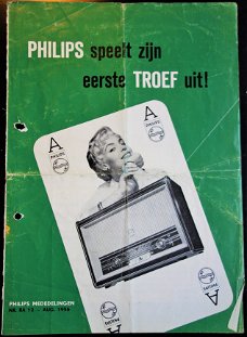 Antieke PHILIPS B5X63A Bi-Ampli Buizenradio Aug.1956 (D248)