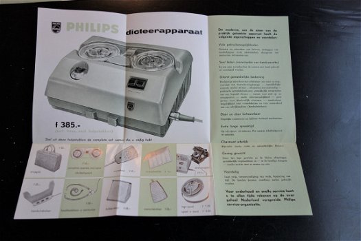 Antieke PHILIPS AHREND 4x Dicteerapparaat Brochure1958 (D253) - 4