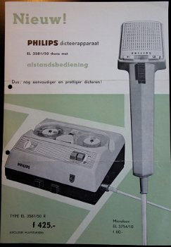 Antieke PHILIPS AHREND 4x Dicteerapparaat Brochure1958 (D253) - 6