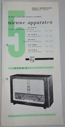 Antieke PHILIPS Buizenradio brochure 1956 (D255)