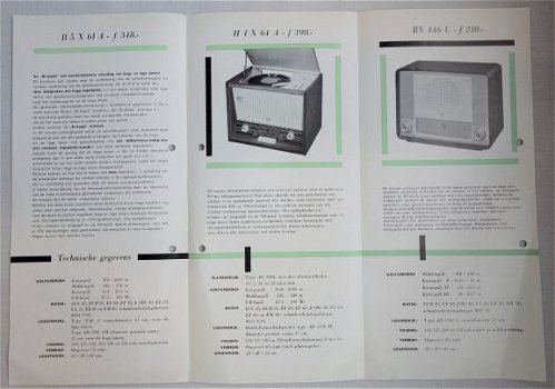 Antieke PHILIPS Buizenradio brochure 1956 (D255) - 3