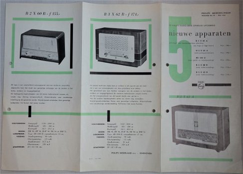 Antieke PHILIPS Buizenradio brochure 1956 (D255) - 4