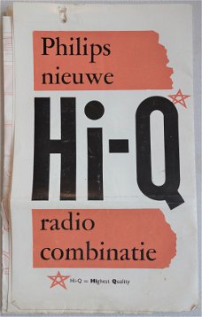 Antieke PHILIPS Hi-Q Product Buizenradio brochure 1956 (D260)