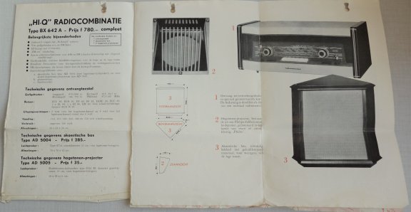 Antieke PHILIPS Hi-Q Product Buizenradio brochure 1956 (D260) - 4