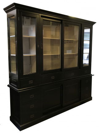 Buffetkast Vleuten zwart - grijs 225 x 50/40 x 225cm - nr. 1