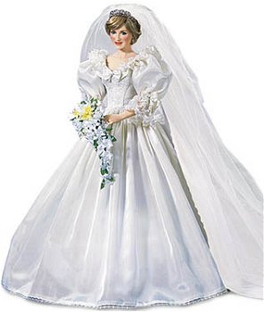 Franklin Mint Princess Diana Porcelain Bride Pop - 1