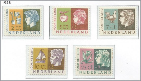 Nederland - Kinderzegels 1953 - NVPH 612#616 - Serie - Postfris - 1