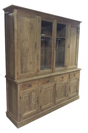 Grote teak buffet keukenkast dichte zijdeuren 220cm breed - nr. 1