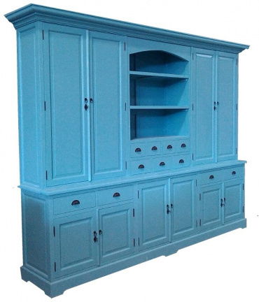 Buffetkast Driel turquoise 300 x 50/40 x 230cm dichte deuren - nr. 1