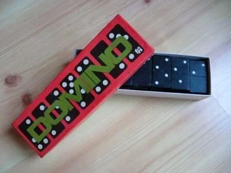 Klassiek houten domino spel Original - UITSTEKENDE STAAT - 1