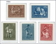 Nederland - Kinderzegels 1954 - NVPH 649#653 - Serie - Postfris